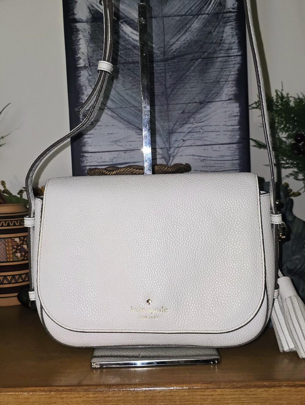Kate Spade Orchard Street Penelope White Pebbled Leather Crossbody Bag EUC